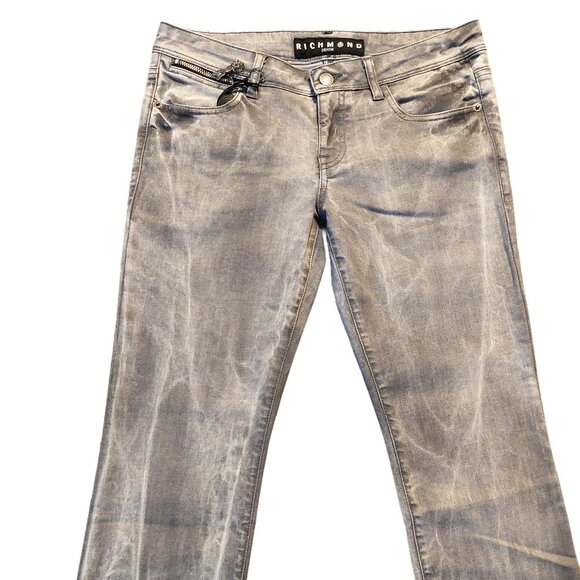 John Richmond ROCKER Straight Leg Grey Acid Wash Denim Jeans Sz 28 x 35 NWT - Picture 3 of 14